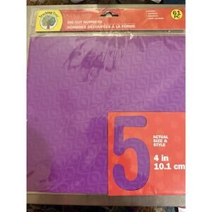 NWT Teaching Tree Bulletin Board Die-Cut Numbers 61 Char, 4" Violet With Design